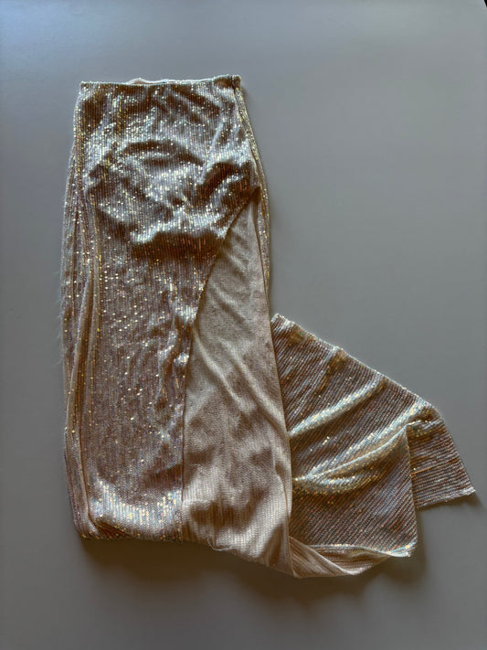 Ivory & Gold Sequinned Skirt