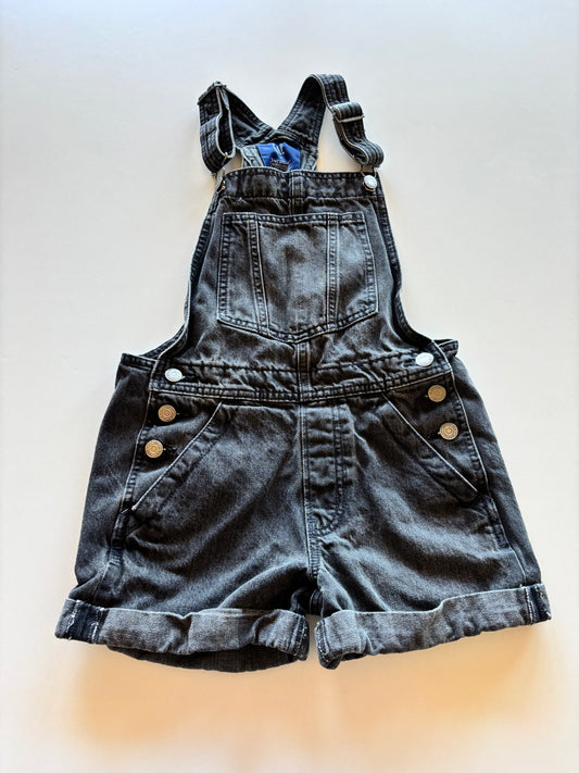 Black Denim Overall Shorts
