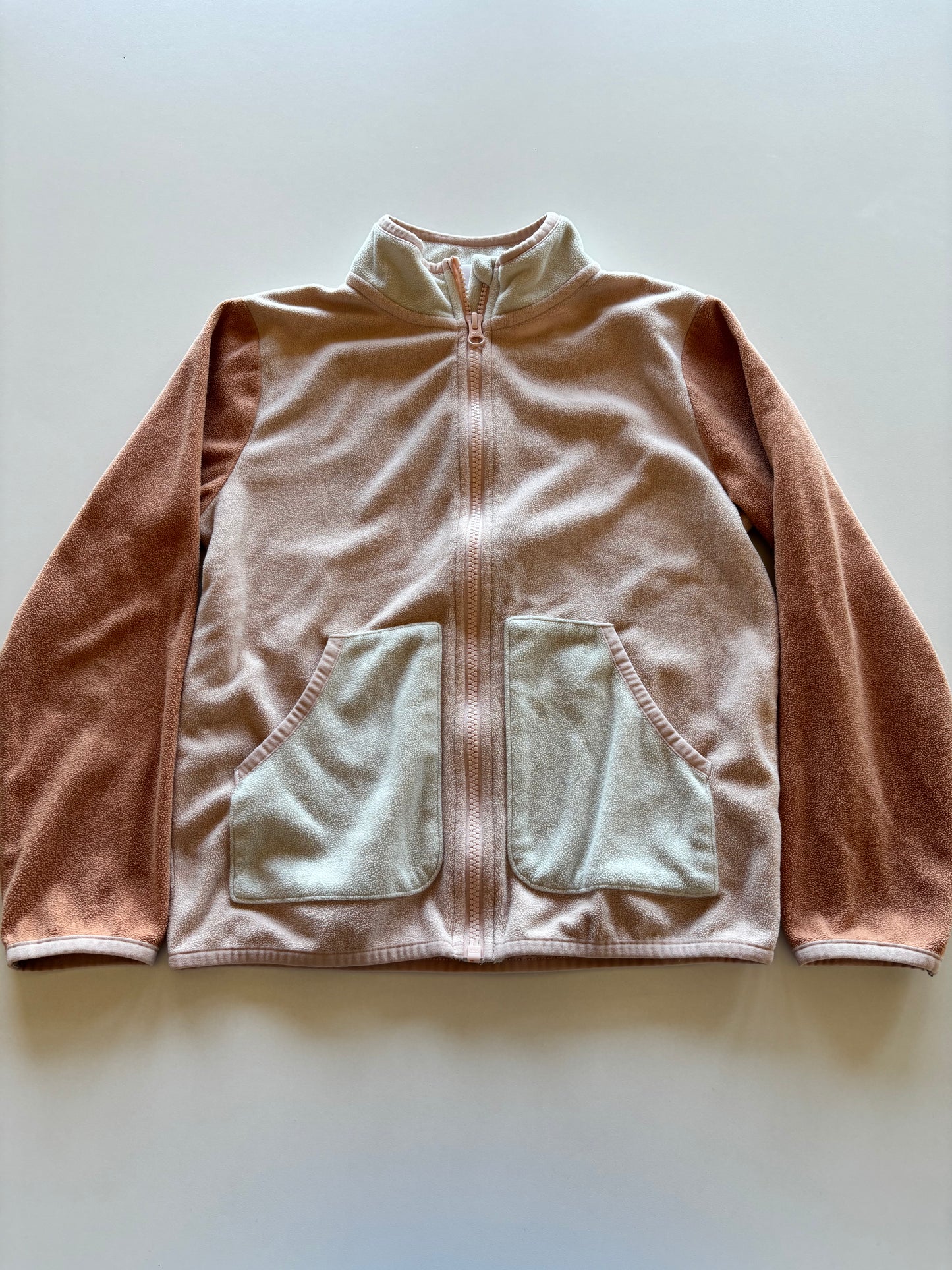 Pink Colourblock Fleece Jacket