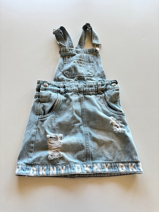 Distressed Light Denim Overall Skirt