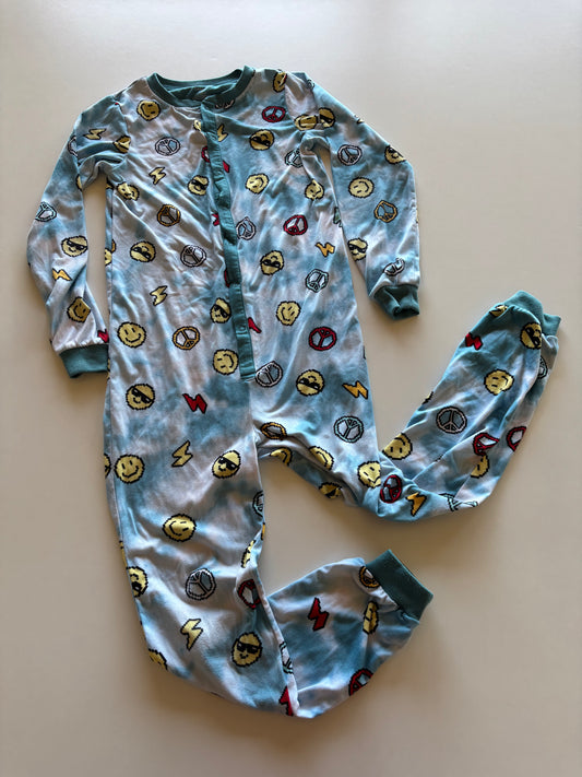 Blue Pixelated Smiley Pajamas
