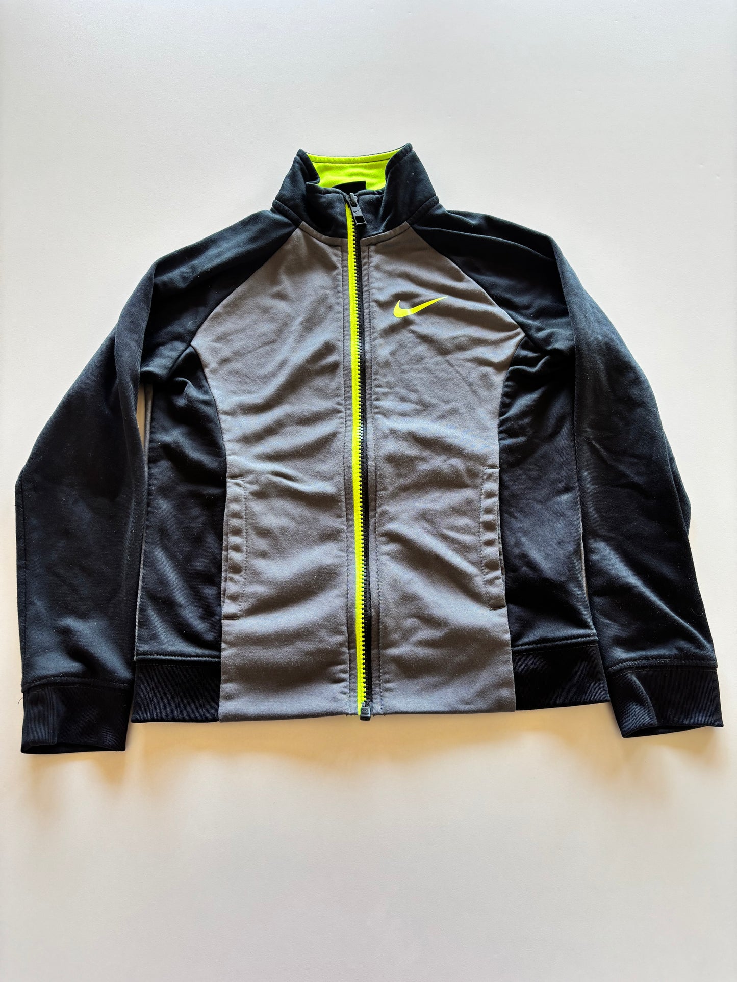 Nike Black, Grey, & Lime Zip Up Sweater