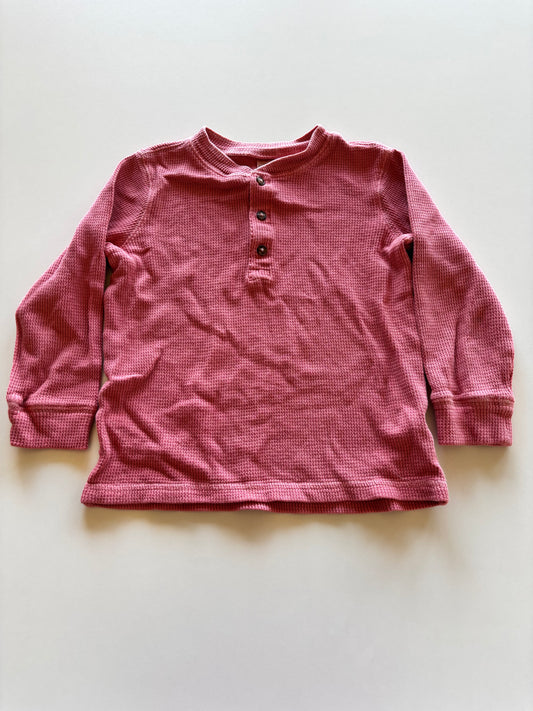 Salmon Waffle Henley Shirt