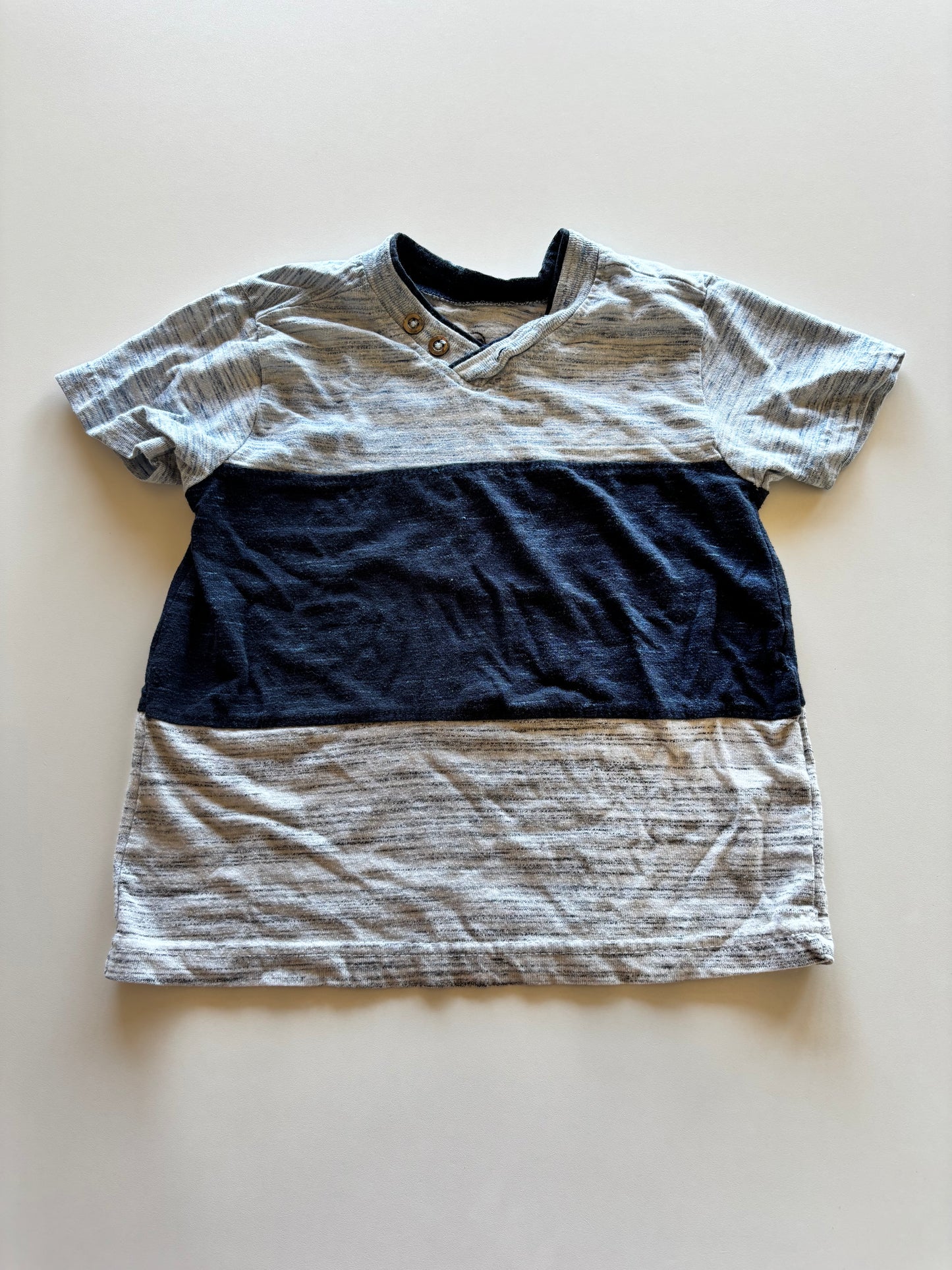 Blue Melange Colourblock Tee