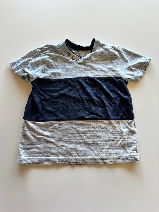 Blue Melange Colourblock Tee
