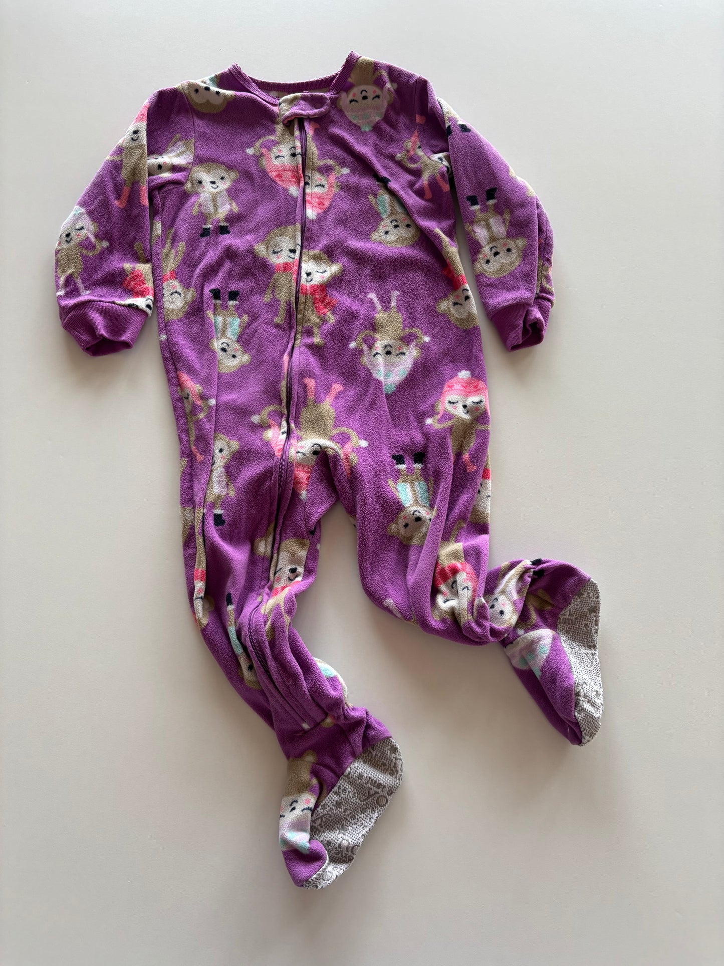 Purple Fleece Monkey Sleeper