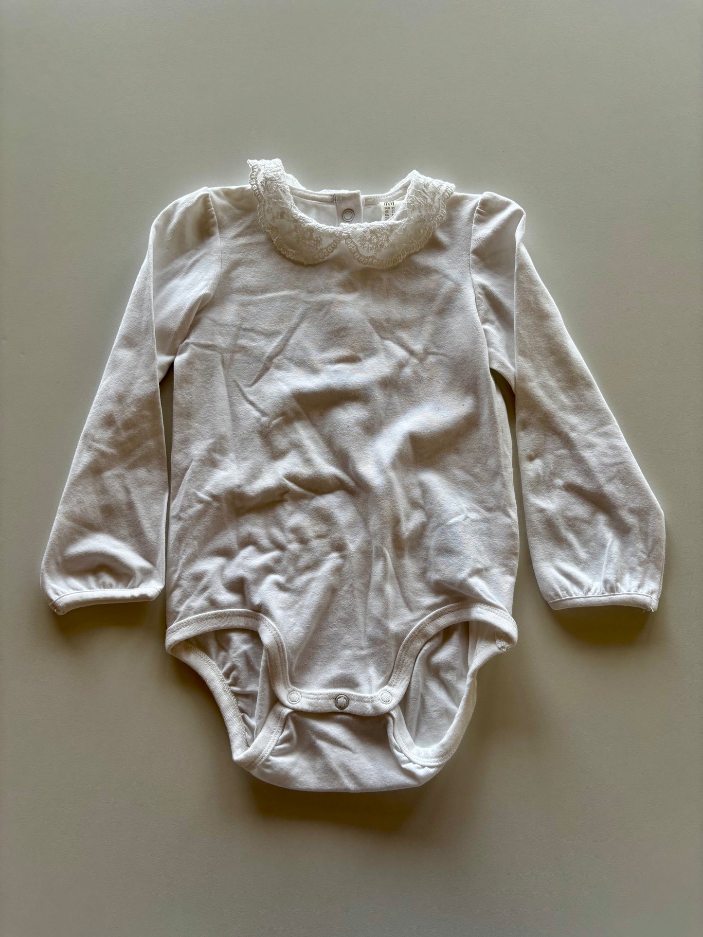 Lace Collared White Onesie