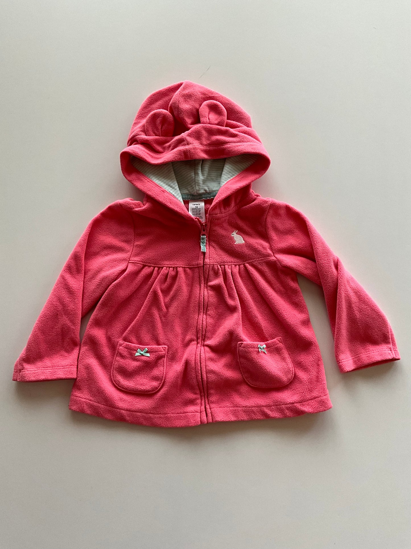 Pink Fleece Zip Up Hoodie