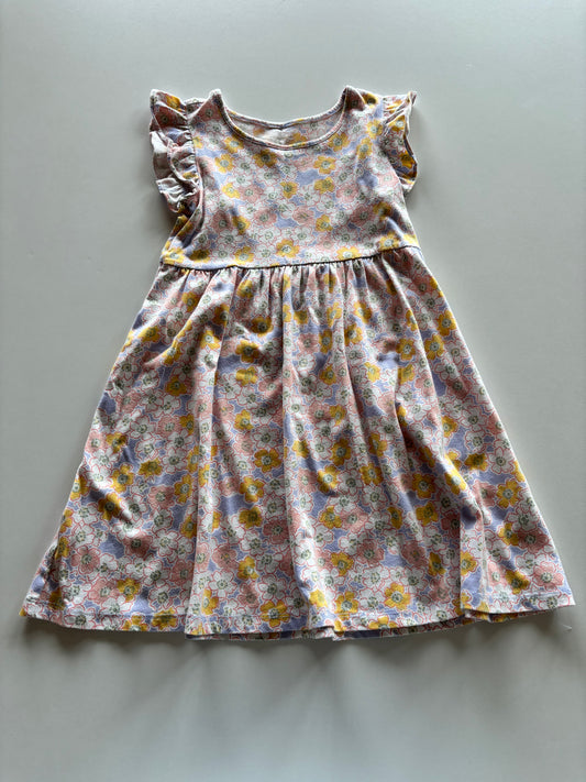 Yellow & Purple Floral Dress