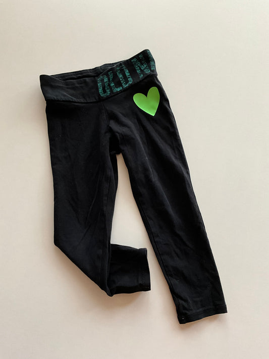 Black Leggings with Green Heart