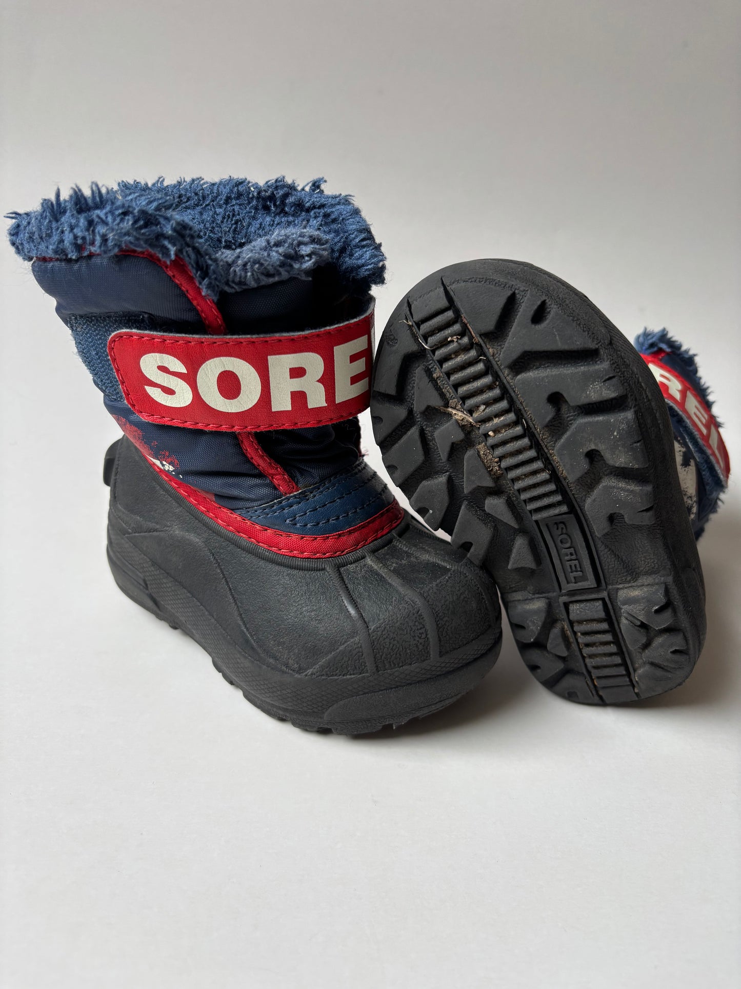 Navy & Red Winter Boots
