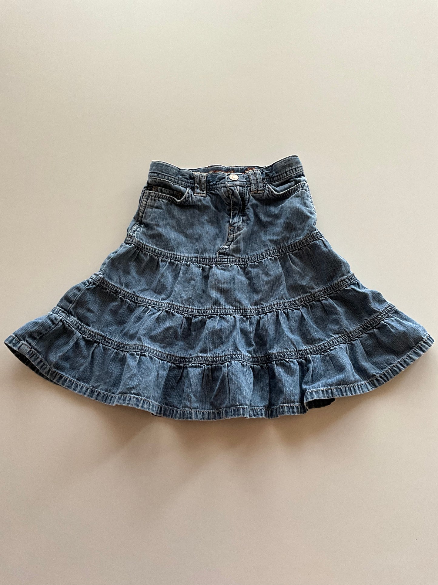 Tiered Denim Skirt