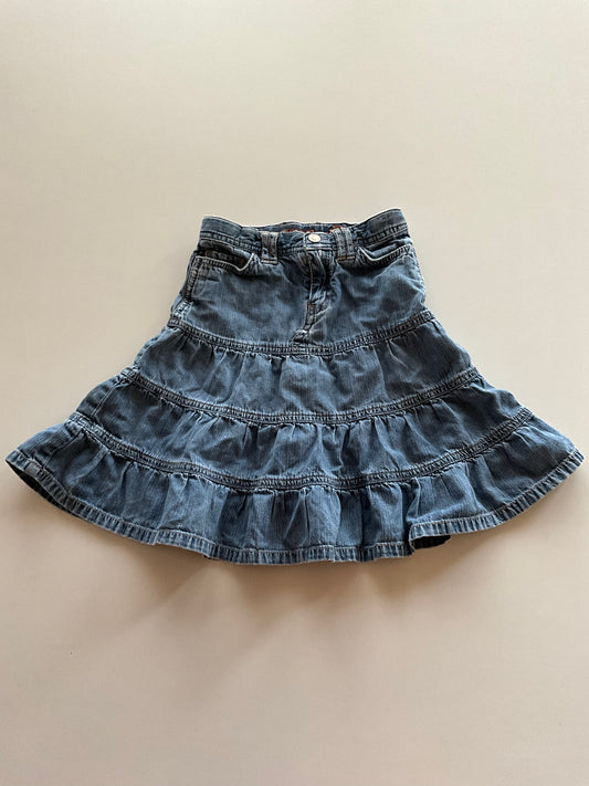 Tiered Denim Skirt
