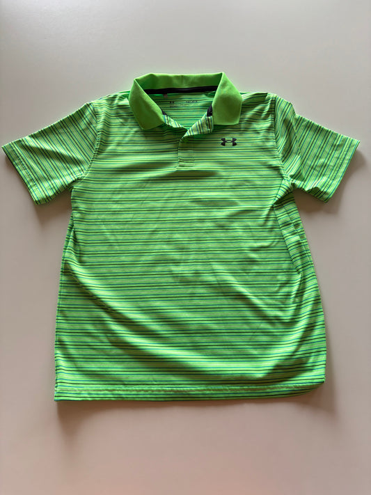 Bright Lime Striped UA Athletic Polo