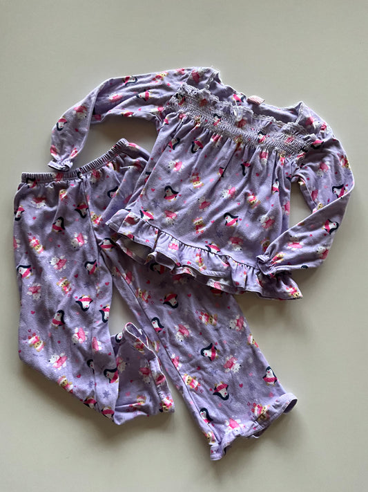 2pc Purple Penguin Pajamas