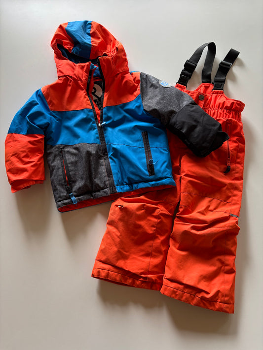 2pc Orange & Blue Snow Suit