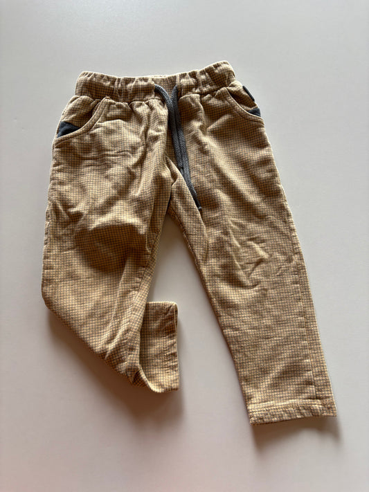 Yellow & Grey Grid Pants