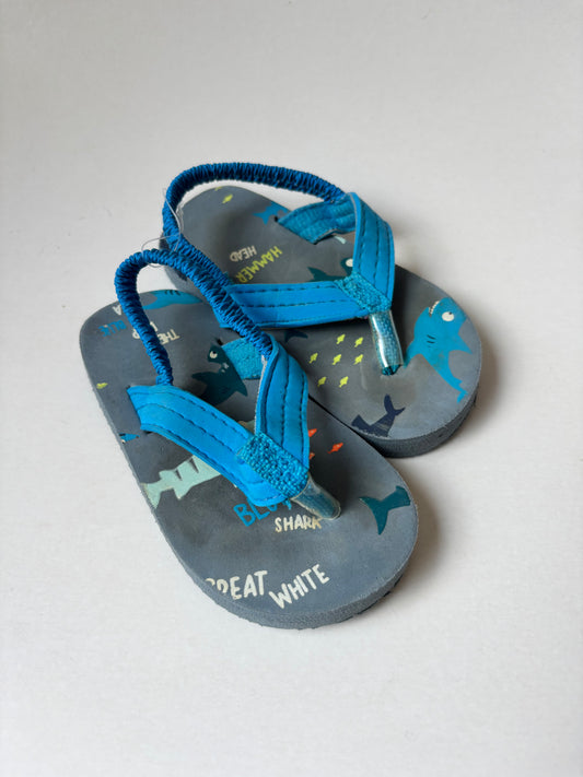 Blue Shark Flip Flops