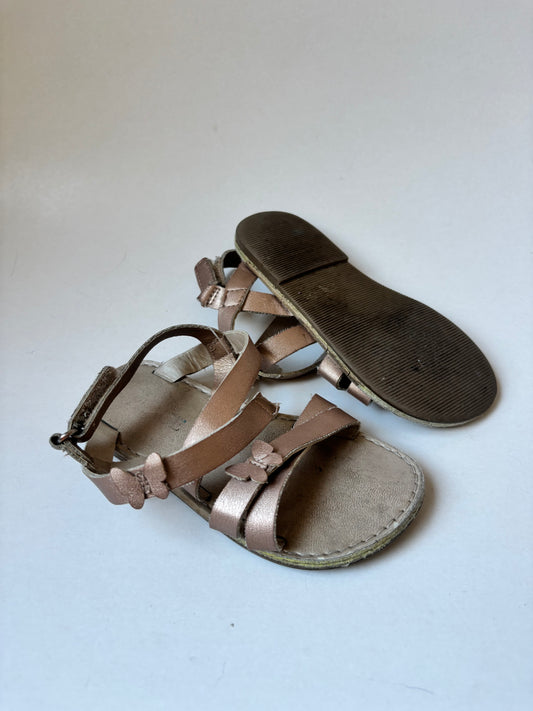 Metallic Pink Butterfly Sandals