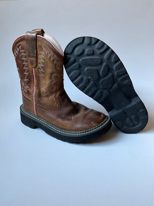 Brown & Pink Cowboy Boots