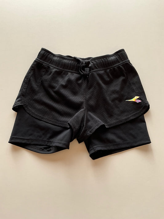 Black Layered Athletic Shorts