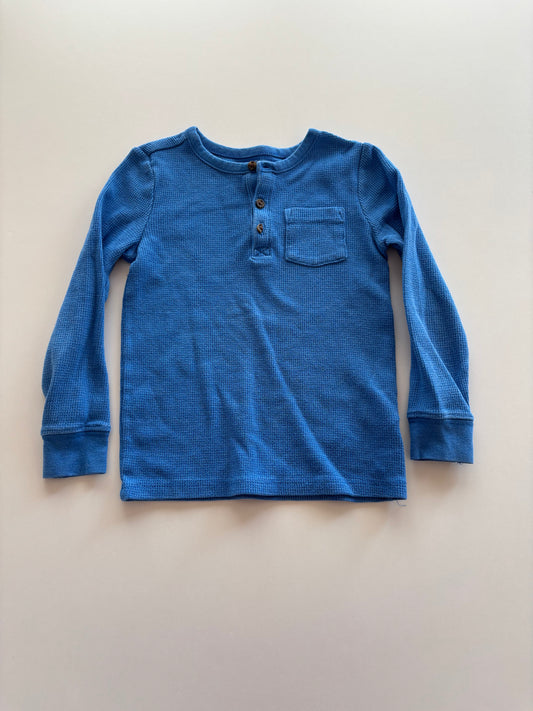 Blue Waffle Henley Shirt
