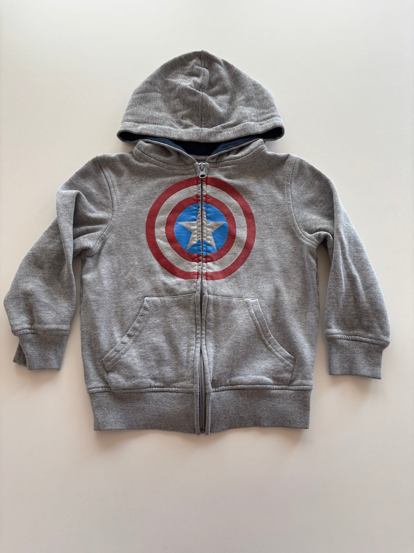 Grey Captain Marvel Zip Up Hoodie