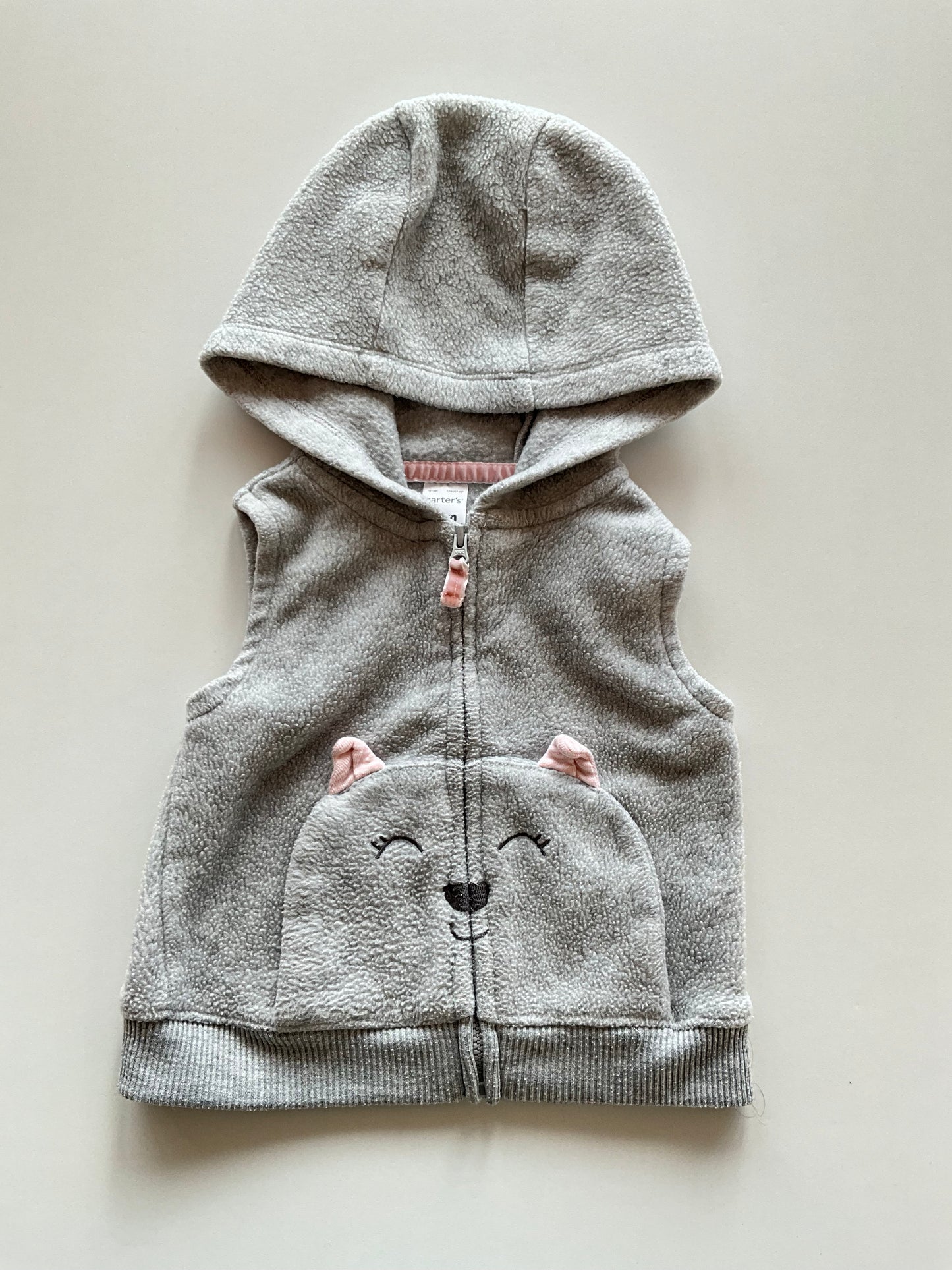 Grey Fleece Critter Vest