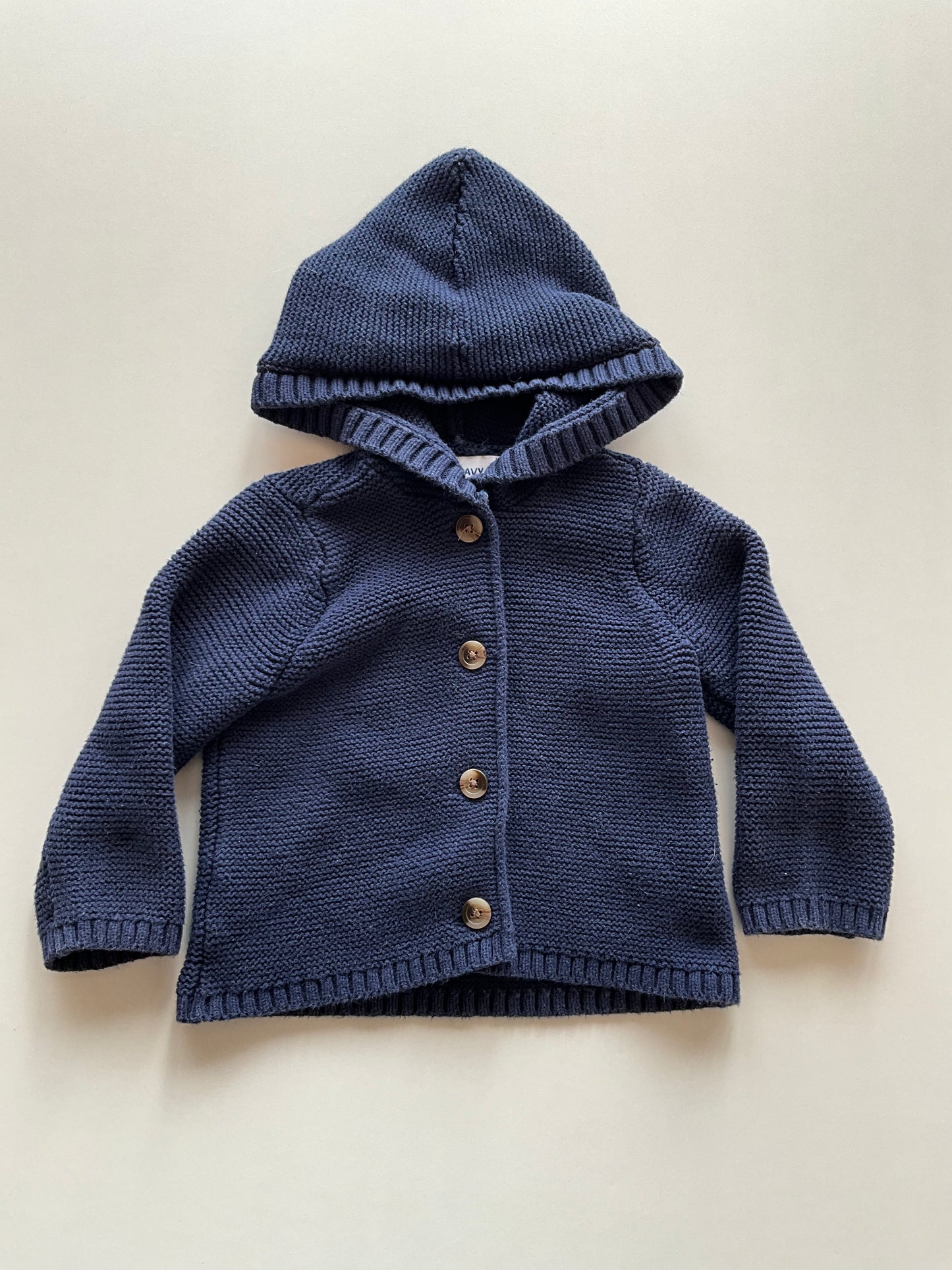 Navy Knit Button Up Cardigan