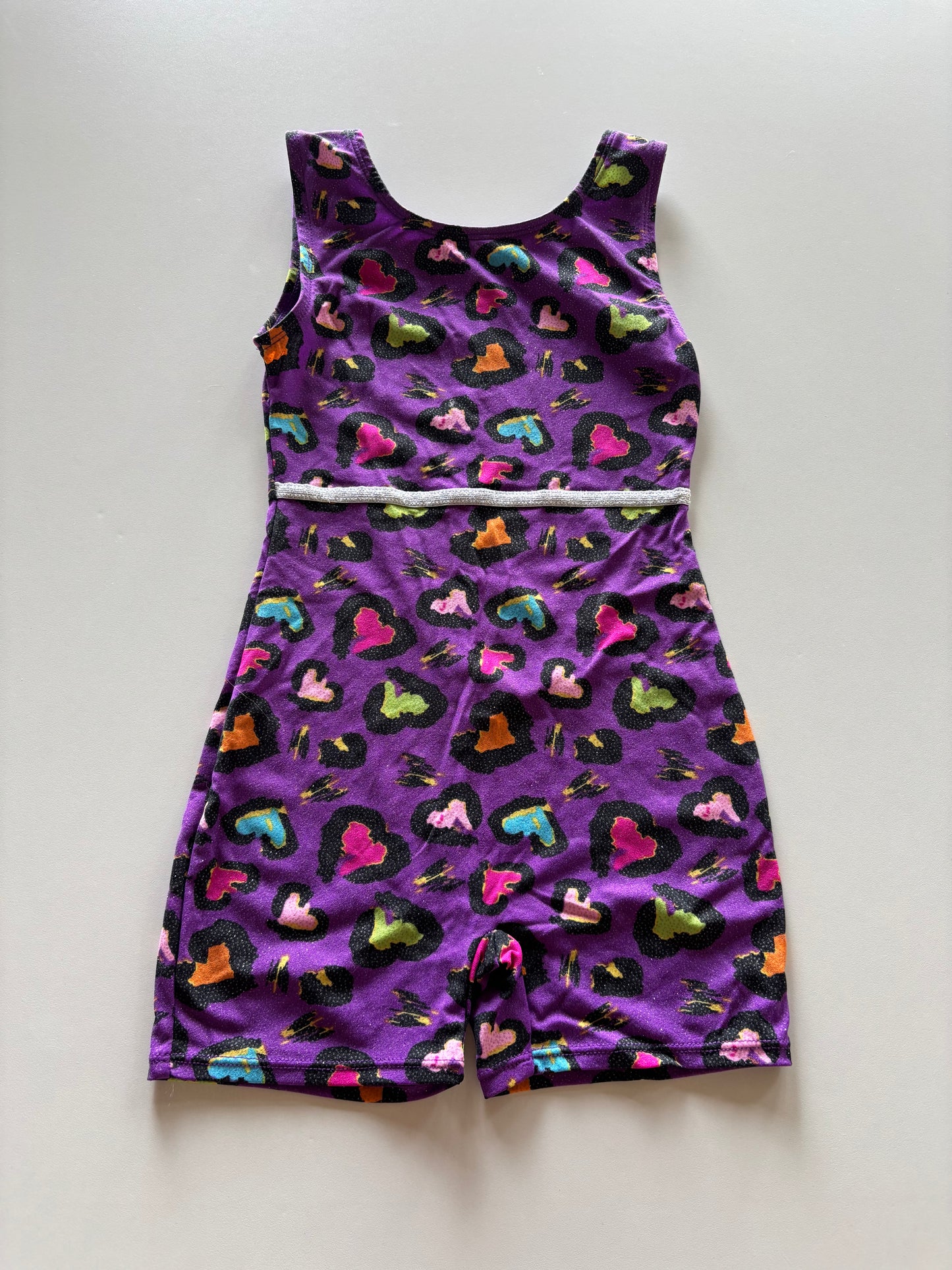 Purple Rainbow Leopard Gymnastics Suit