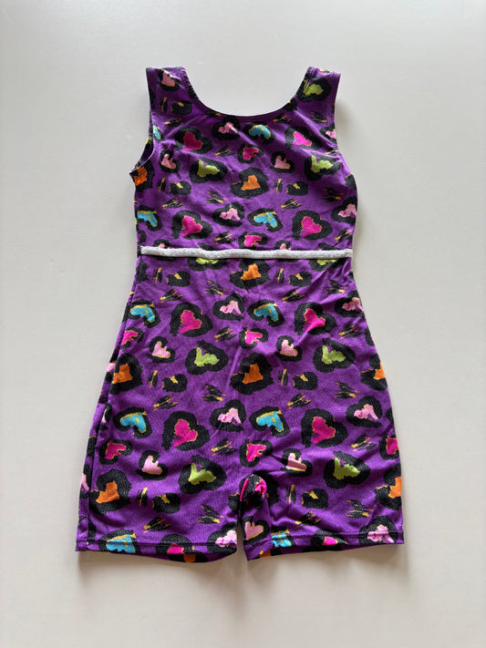 Purple Rainbow Leopard Gymnastics Suit