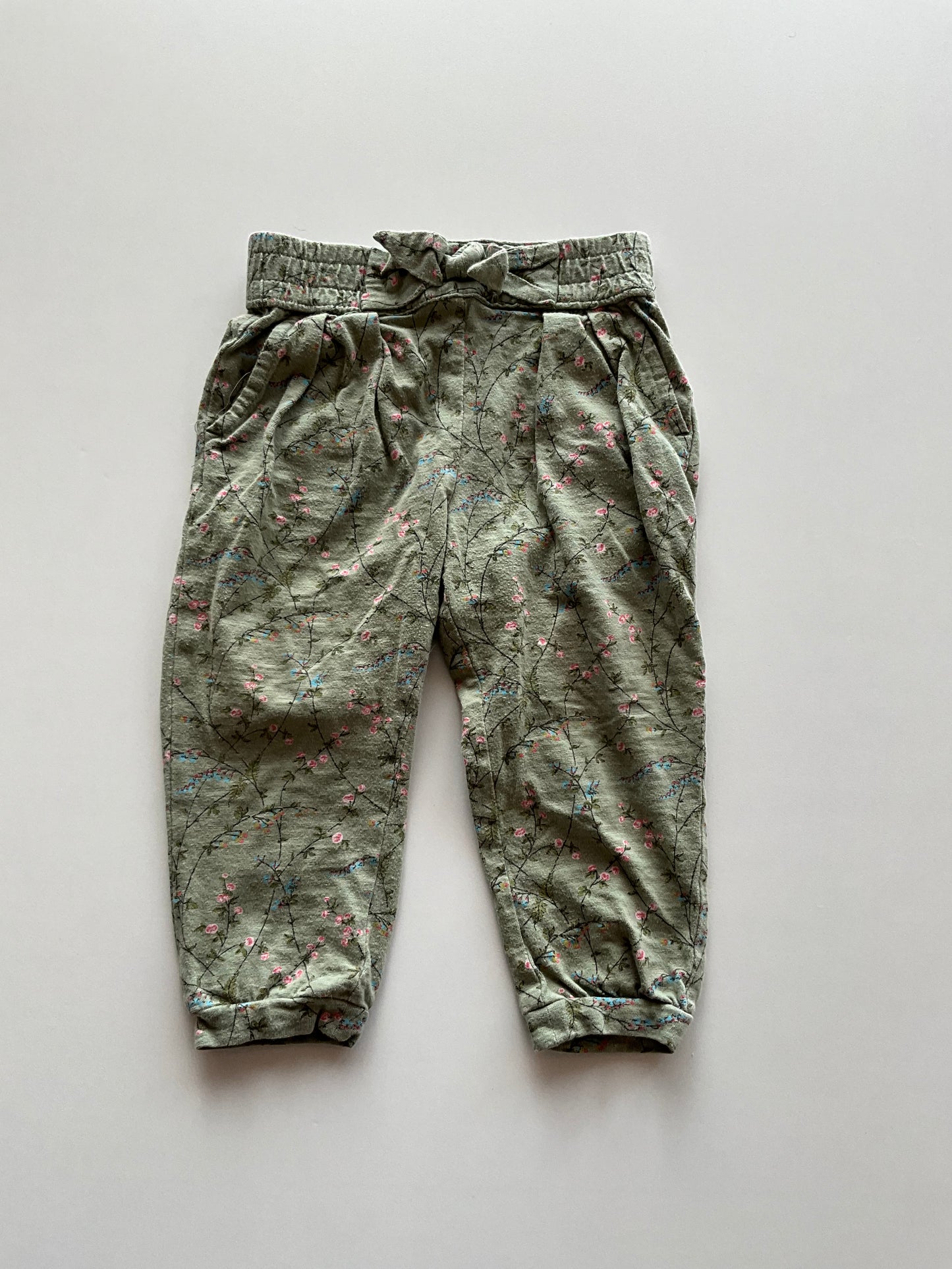 Green Floral Joggers