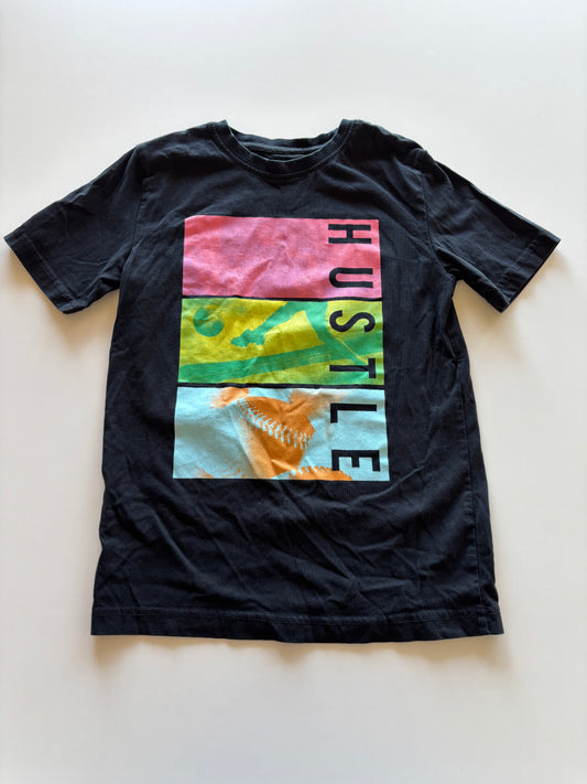 Black Colourful Hustle Tee