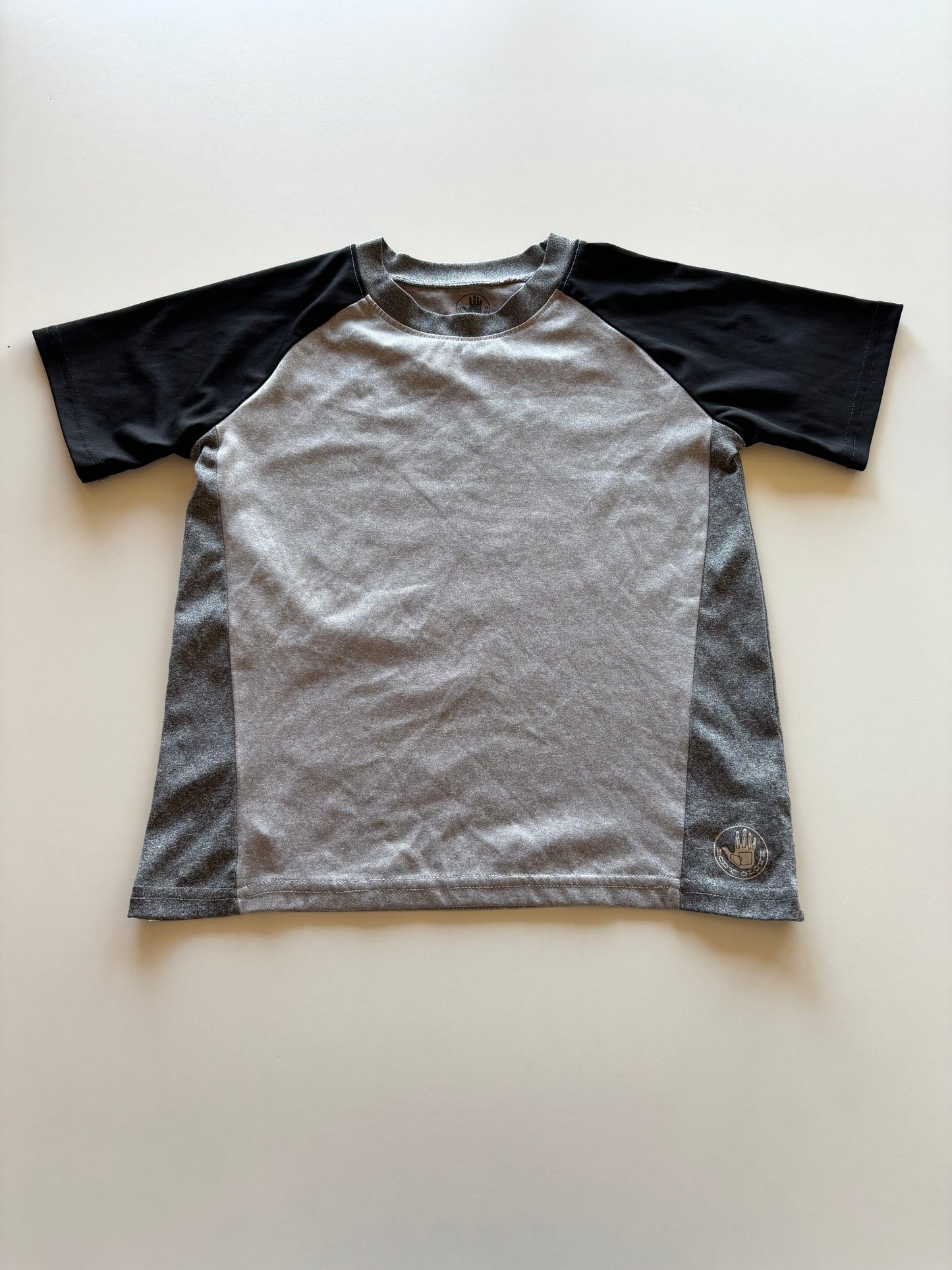 Grey & Black Colourblock Athletic Tee