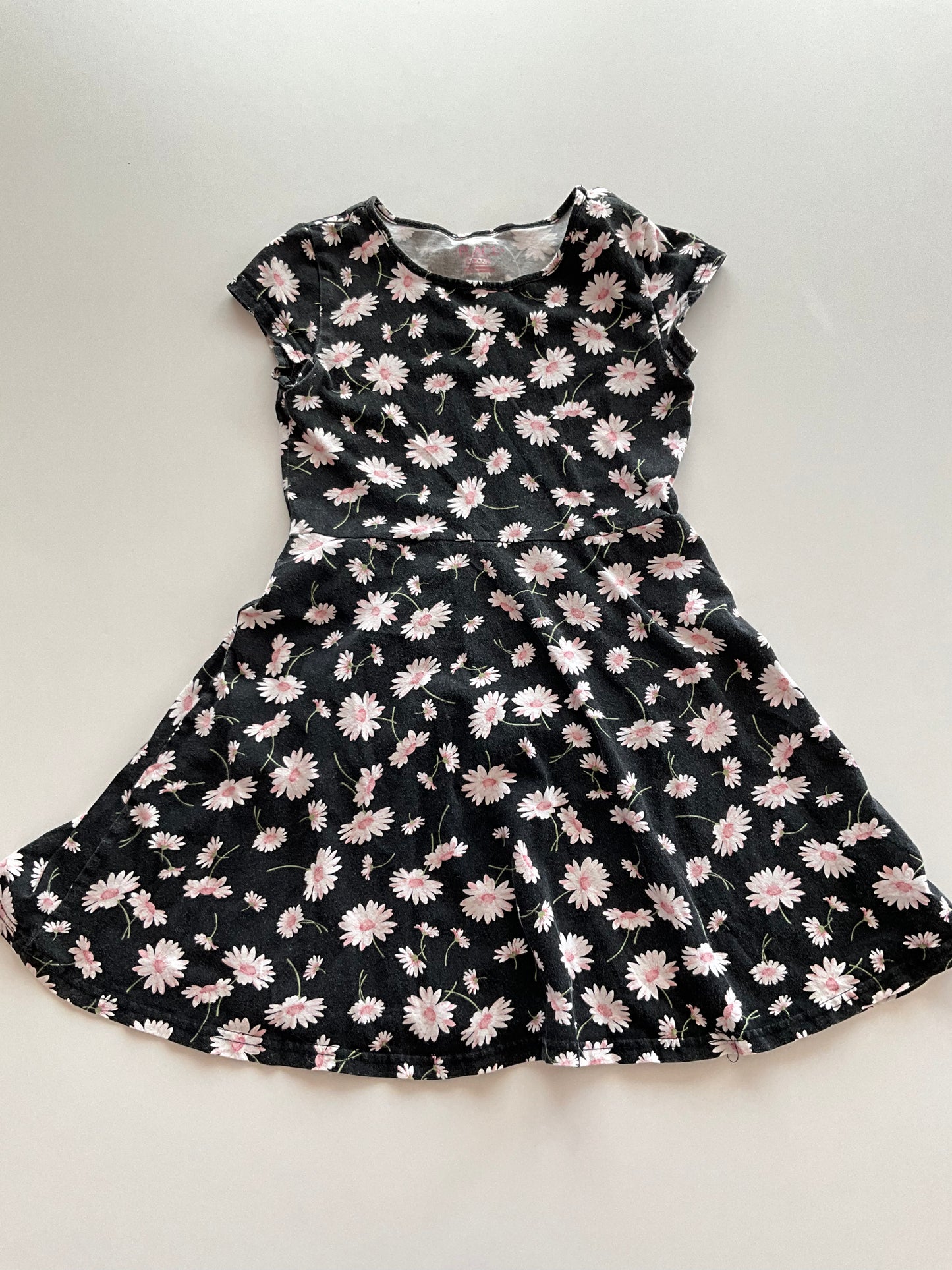 Black Daisy Twirl Dress