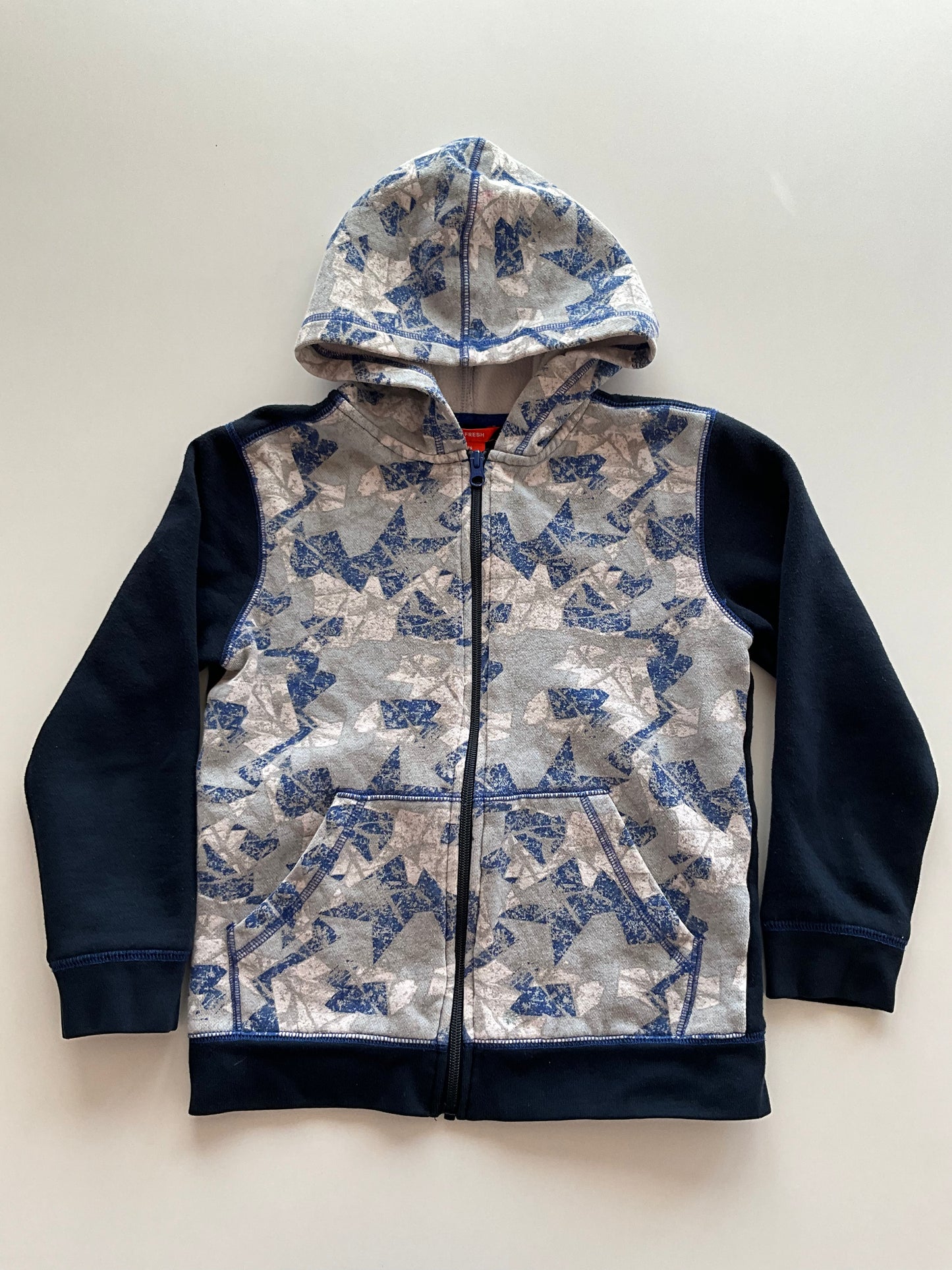 Blue Patterned Zip Up