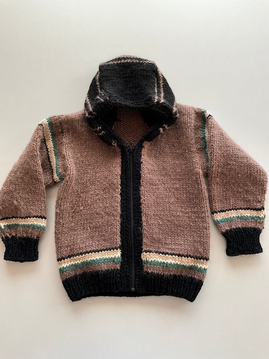 Brown Knit Zip Up