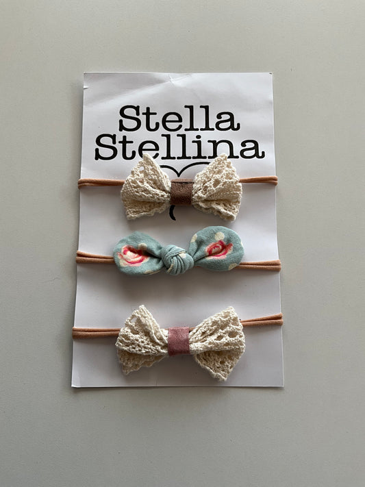 BNWT 3 Baby Bow Headbands
