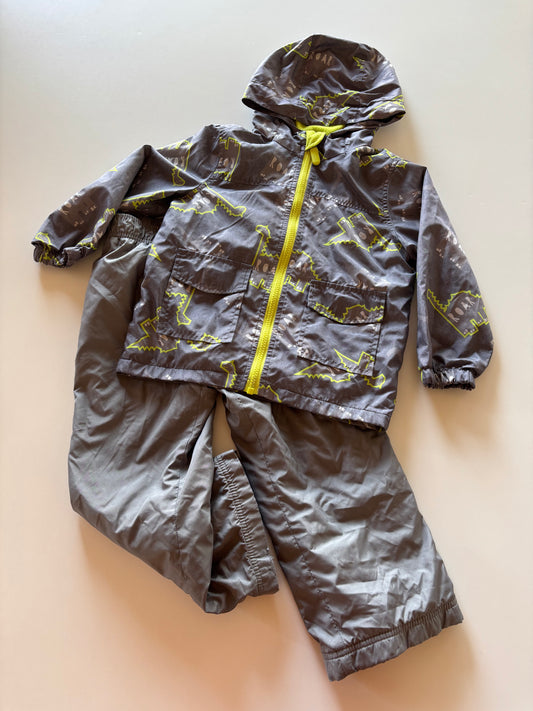 2pc Grey Dino Rain Set