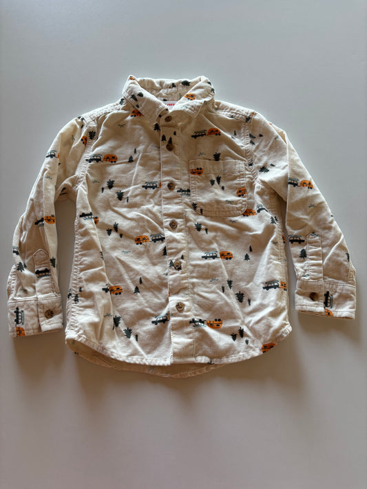 Ivory Corduroy Camper Button Up