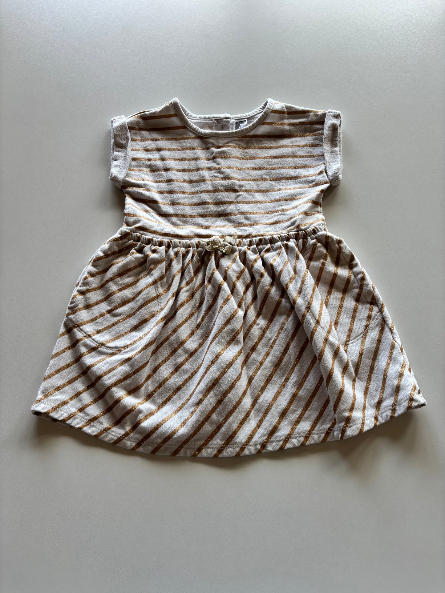 Sparkly Gold Striped Dress