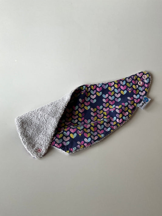 Thick Purple Hearts Bib