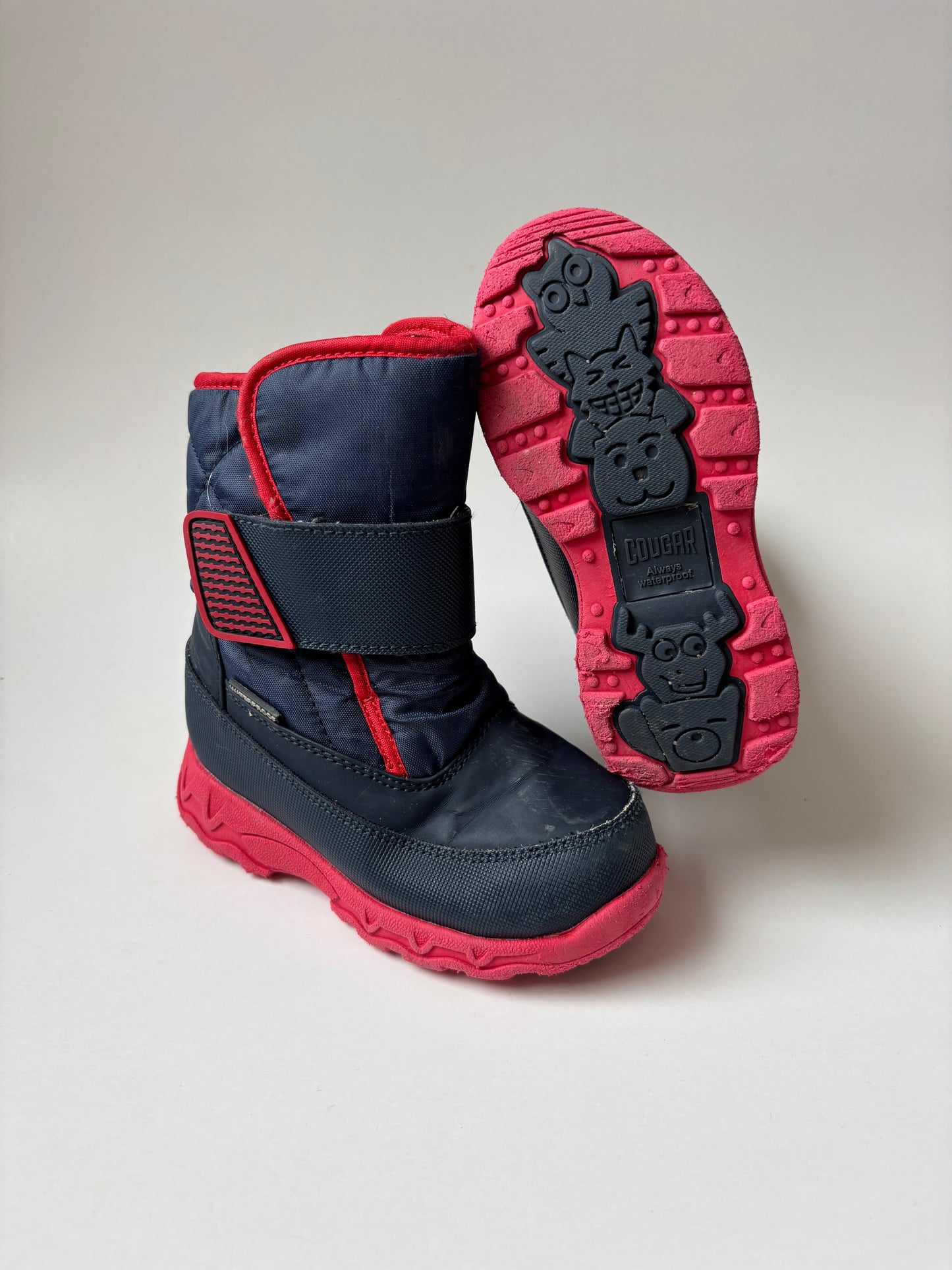 Navy & Red Winter Boots