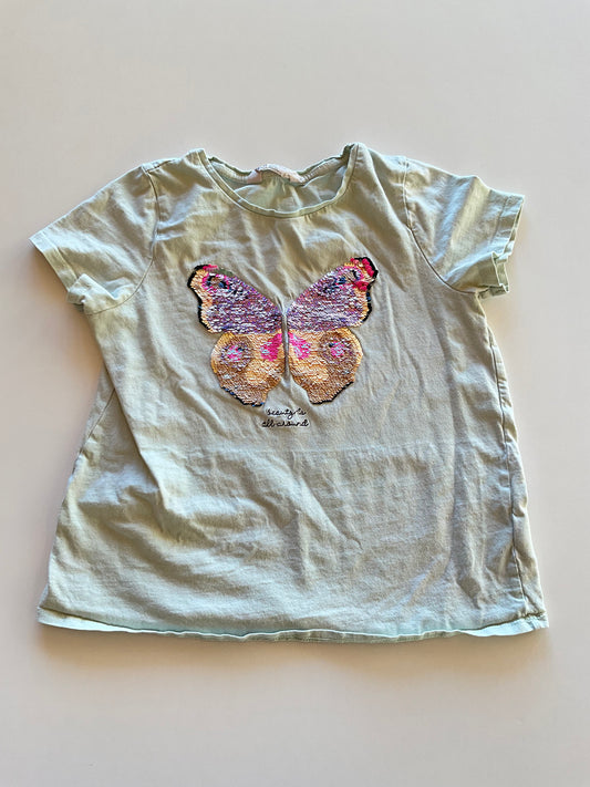 Mint Flip Sequin Butterfly Tee