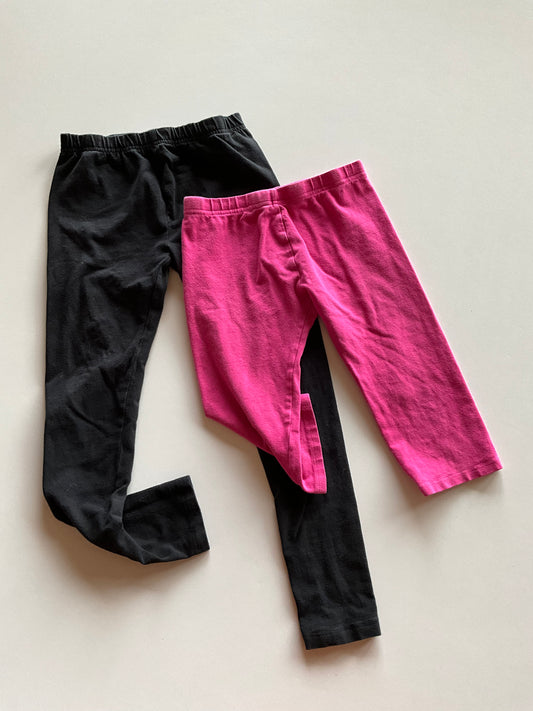 Black Leggings & Pink Capri Leggings