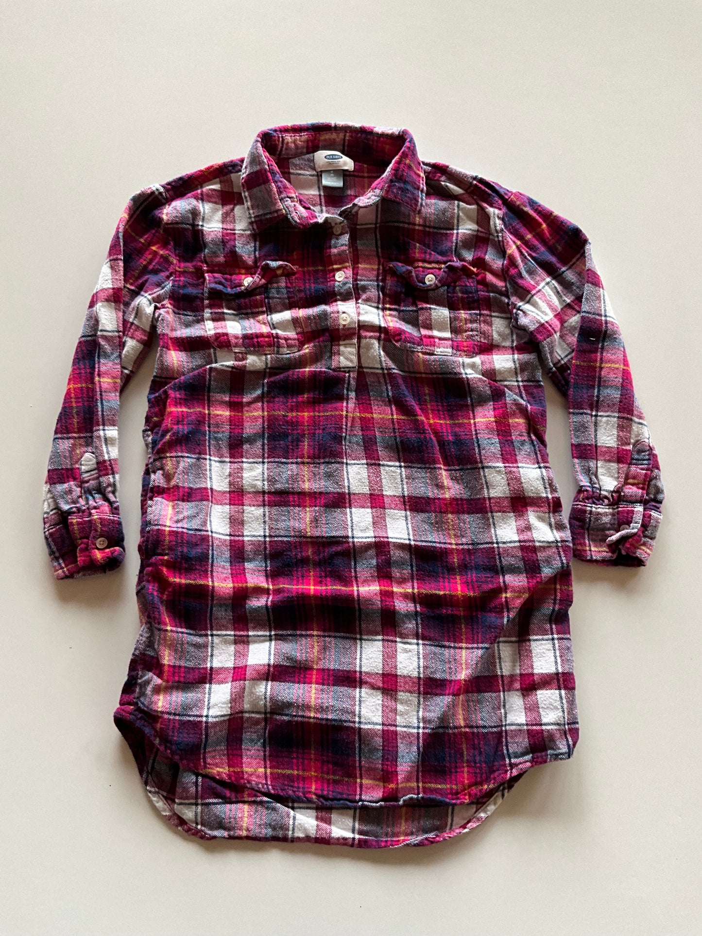 Pink & Purple Plaid Flannel Tunic