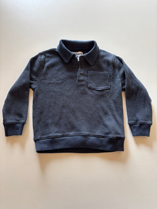 Blue Waffle Collared Shirt