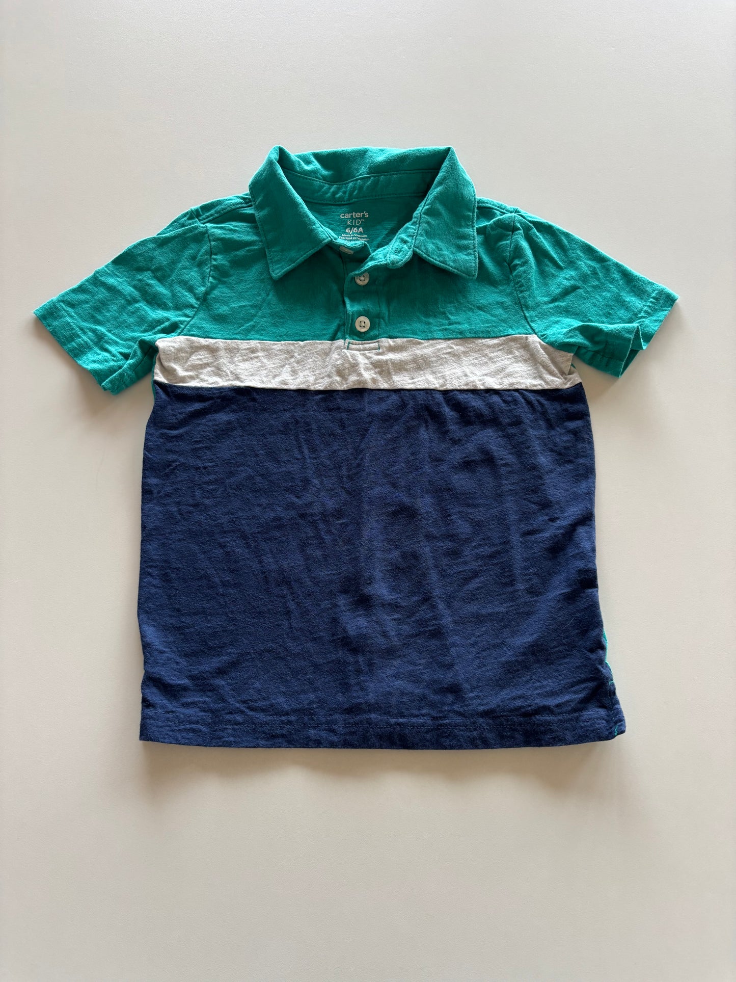 Turquoise & Navy Polo Tee