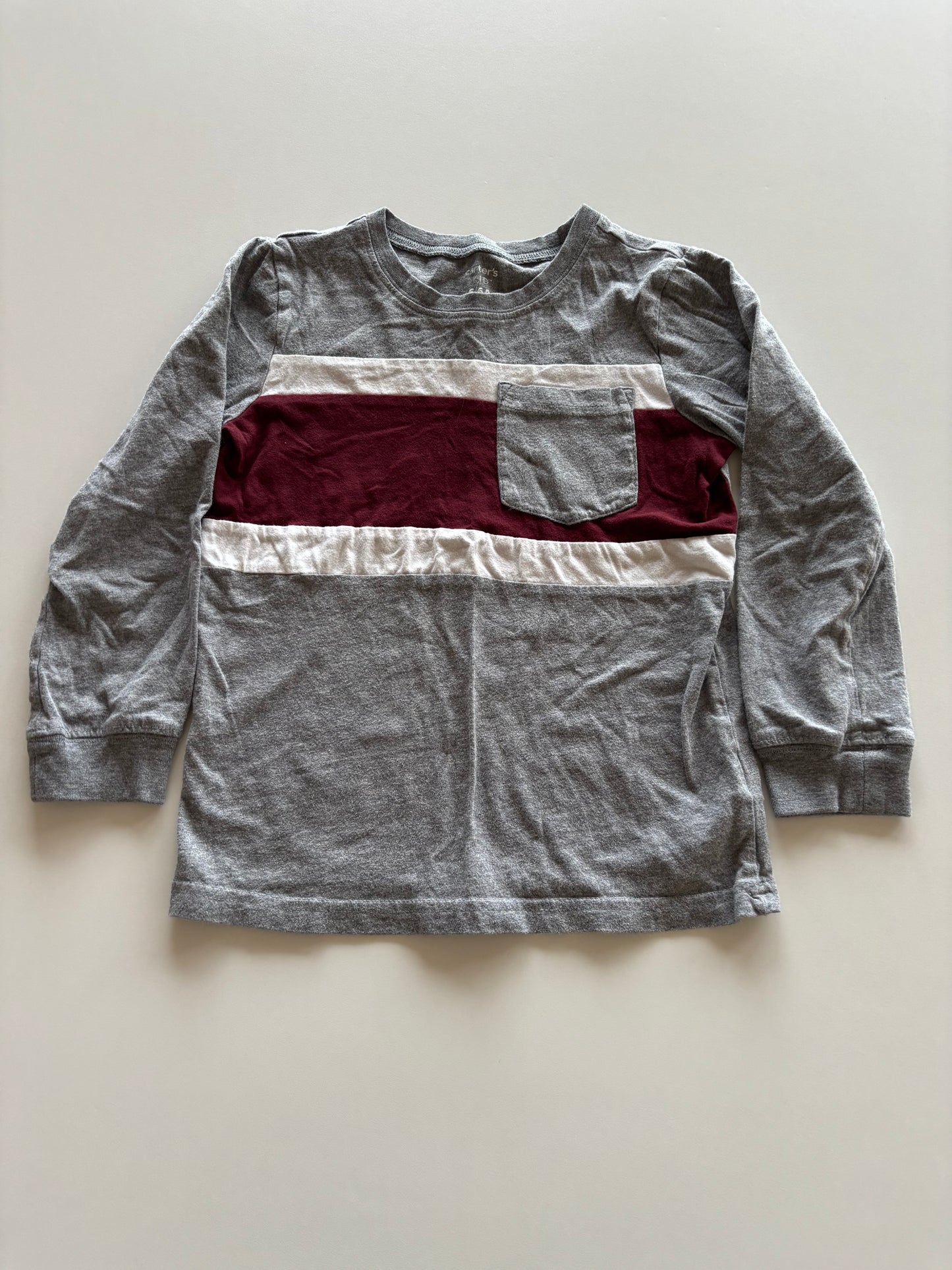 Grey & Maroon Pocket Shirt