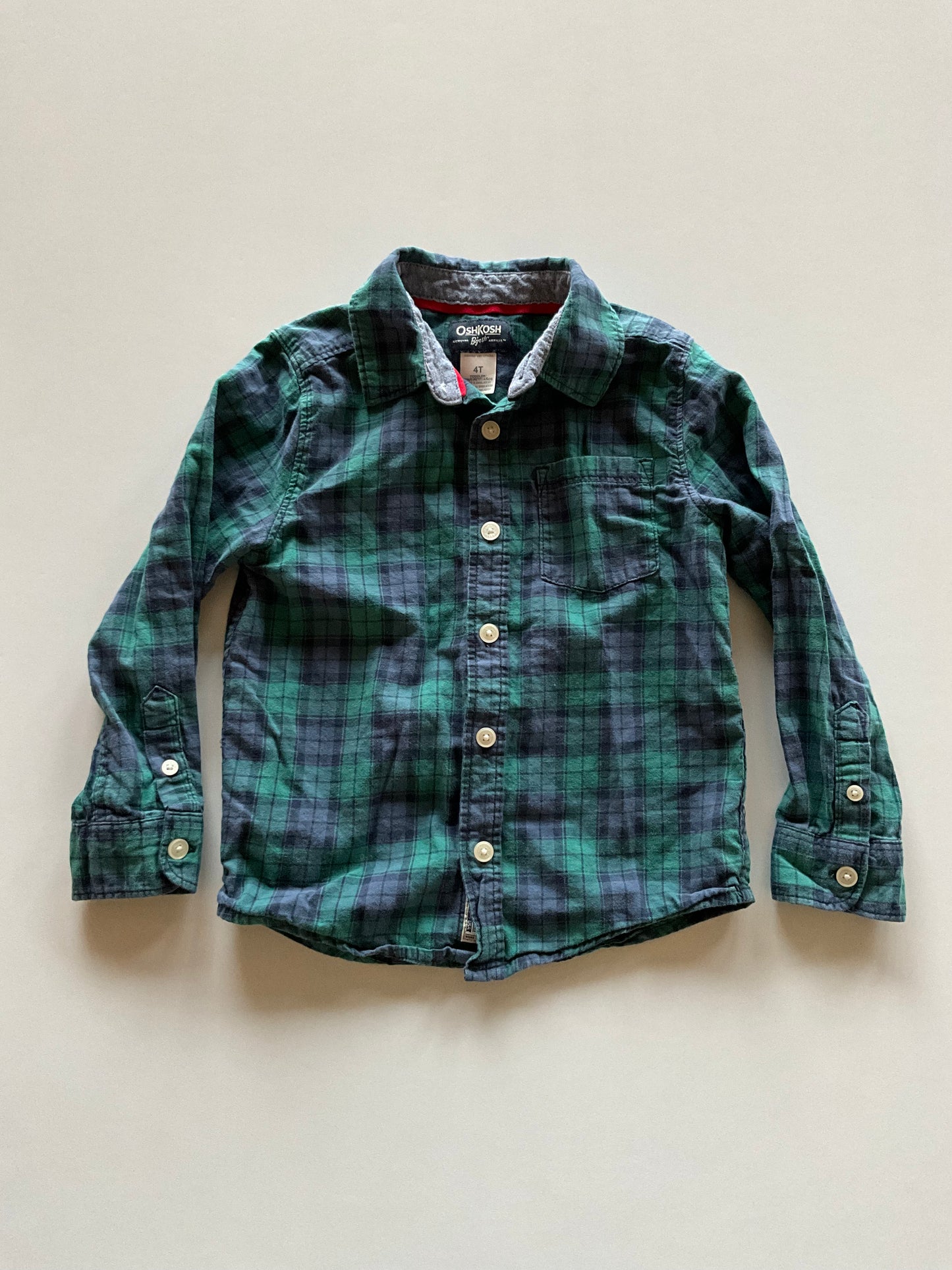 Green Flannel Plaid Button Up